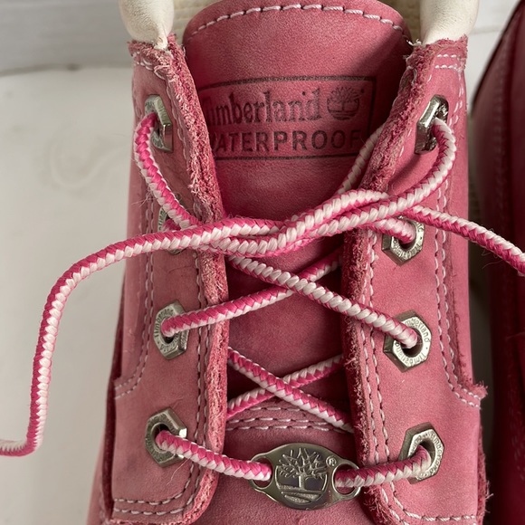 Y2K TIMBERLAND boots Womans 7.5 pink Nellie Ankle - Picture 2 of 13